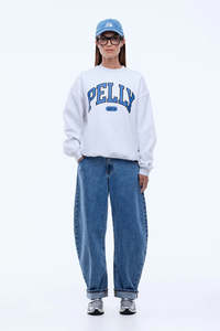 Womens Sweats Hoodies: Ena Pelly Collegiate Sweatshirt - Grey