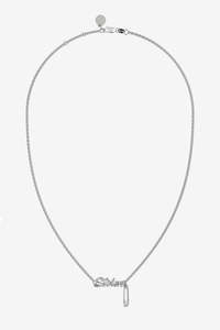 Necklaces: Stolen Girlfriends Club Sentimental Script Necklace - Silver