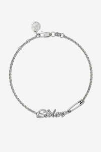 Stolen Girlfriends Club Sentimental Script Bracelet - Silver