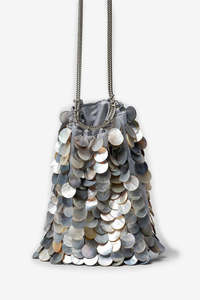 Womens Bags: La Tribe Shell Chain Bag - Sky
