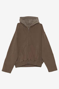 Beach Brains Bomber Zip Hood - Brown