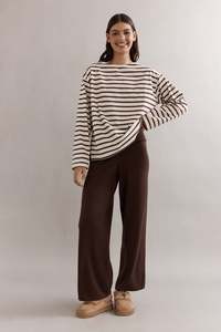 Caitlin Crisp Marina Boat Neck - Chocolate