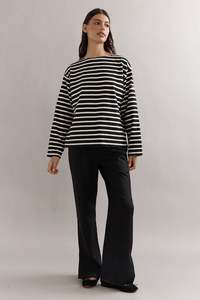 Caitlin Crisp Marina Boat Neck - Black