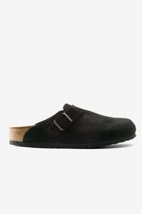 Womens Shoes: Birkenstock Boston SFB Suede - Black
