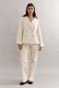 Caitlin Crisp Teddy Cropped Trench - Ivory