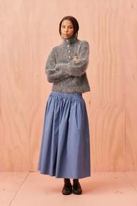 Ruby Matilda High Neck Sweater - Grey Marle