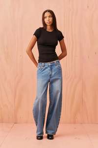 Ruby Icon Studded Jean - Midtown Blue