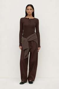 Assembly Nora Merino Wool Henley - Ganache