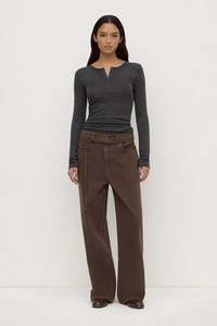Assembly Nora Merino Wool Henley - Charcoal