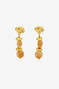 Earrings: Amber Sceats Claret Earrings - Gold