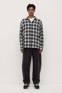 Mens Sale: Assembly Elio Japanese Check Shirt - Navy