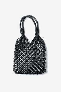 Womens Bags: La Tribe Small Flower Tote - Black