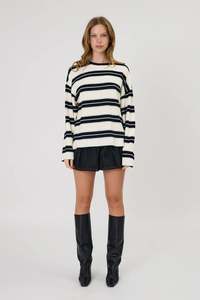 Remain: Remain Miller LS - Ivory/Black