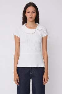 Peachy Den Ferdinand Polo Top - Porcelain