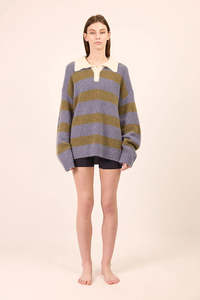 Pharlain Knit Polo - Blue/Green