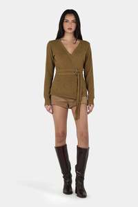 Womens Sale: Ownley Valerie Knit Cardigan - Khaki