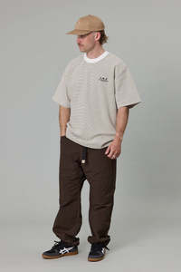 Mens Sale: Just Another Fisherman Heavy Shore Tee - Off White Stripe