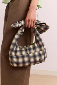 Womens Bags: Damson Madder Roo Check Tie Bag - Cardamon Check