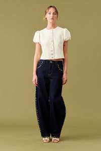 Ruby Icon Studded Jean - Unwashed