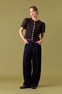 Ruby: Ruby Carolyn Short Sleeve Blazer - Espresso