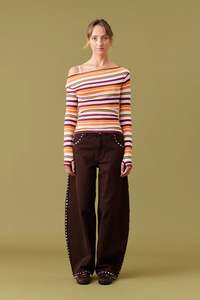 Ruby Emma Knit LS - Berry Ripple Stripe