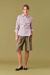 Ruby Birdie Shirt - Pink Lady Stripe