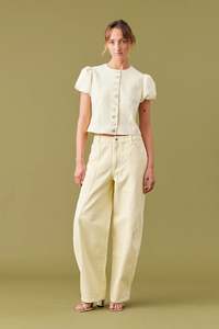 Ruby: Ruby Carolyn Puff Sleeve Blazer - Butter