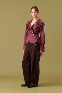 Ruby Rita Ruffle Blouse - Plum