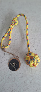 Products: Monkey Fist Toy Yellow Slobber Chops Dog Delights