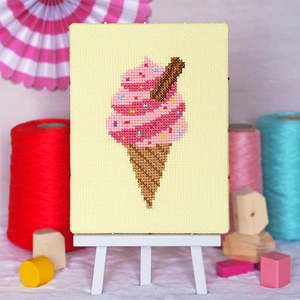 Cross Stitch Kits And Patterns: Ice Cream Junior Cross Stitch Kit by Caterpillar Cross Stitch