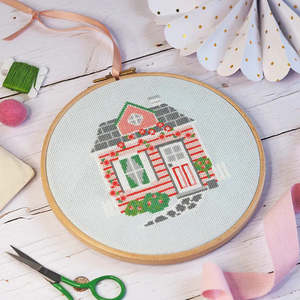 Mulberry Cottage Cross Stitch Kit by Caterpillar Cross Stitch