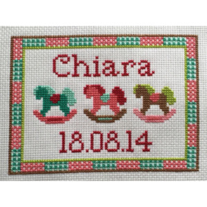 Rocking Horse Birth Sampler Cross Stitch Kit by Simplistitch