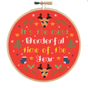 It's The Most Wonderful Time Of The Year Cross Stitch Kit by The Geeky Stitching Co