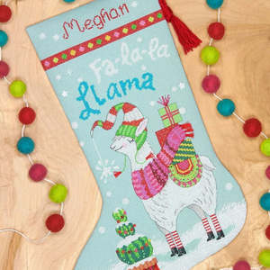 Animal Cross Stitch: Llama Stocking Cross Stitch Kit by Dimensions