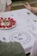 White Soirée 100% Linen Embroidered Tablecloth