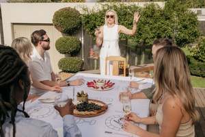 HIRE - White Soirée 100% Linen Embroidered Tablecloth