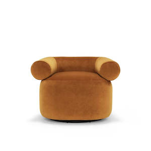 Autumn Tones: Huggy Swivel Armchair -Malibu Caramel