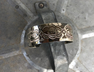 Wide Silver Stamped Band