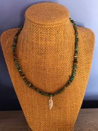 Nugget Turquoise Necklace with Feather