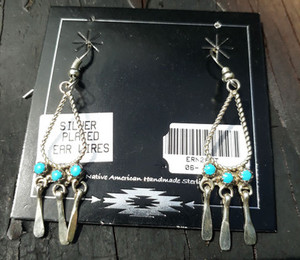 Sterling Silver and Turquoise Hook Earrings