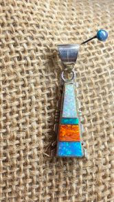 Multi Coloured Opal Inlayed Pendant