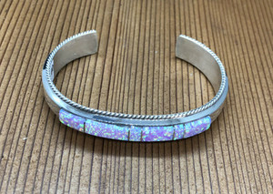 Pink Opal Inlay Cuff