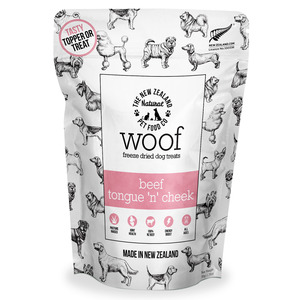 The New Zealand Natural Pet Food Co: Woof | Freeze Dried Dog Beef Tongue 'n' Cheek Treats