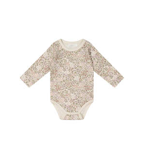 Jamie Kay: Jamie Kay | Organic Cotton Long Sleeve Bodysuit | April Eggnog