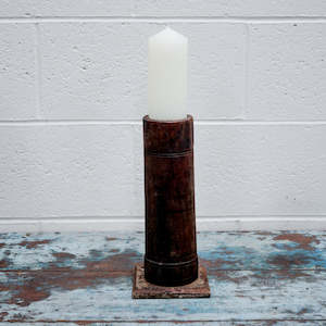 Wooden Teak Candlestick #1
