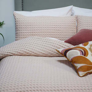 Seneca Jumbo Waffle SuperKing Duvet Set | Nude