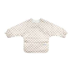 KYND Baby Messy Bib | Neutral Grid