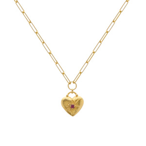 Murkani Love You Large Heart Necklace | Gold