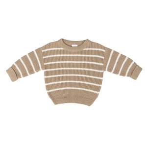 Kynd Baby: KYND Chunky Rib Knit Jumper | Caramel Stripe