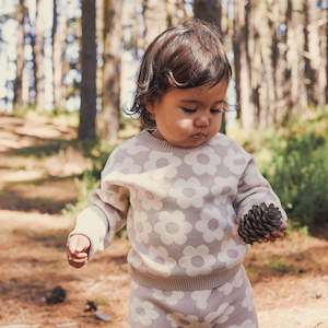 KYND Jacquard Knit Jumper | Neutral Floral